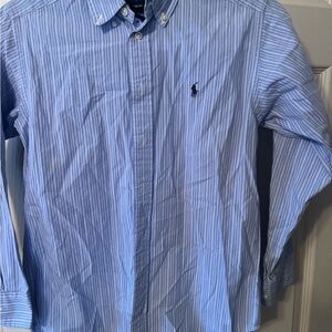 Ralph Lauren Boys Light Blue Striped Button Down Shirt